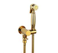 Wall Mounted Handheld Bidet Sprayer for Toilet, Titanium Gold Toilet Bidet Sprayer Kit with Single Cold Water, Brass Bathroom Cloth Diaper Sprayer Set for Personal Hygiene,Type C （Type a