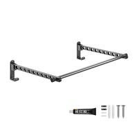 Wall Mounted Hanger - Folding Storage Rail, Laundry Ventilation System, Compact Laundry Holder, Vertical Drying Rack, Versatile Household Accessories, Foldable, For Drying Living Room