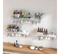 Wall Mounted Hanging Rack, Stemware Display 60/80/100cm, Metal Stemware Holder, Glassware Storage Hanger, For Kitchen, Dining Room, Pantry, Black, 60cmx20cmx8.5cm