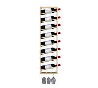 Wall Mounted Hanging Wine Rack Industrial Iron Bottle Shelf & Glass Holder 8 Tier Storage nizer for Kitchen Bar or Cellar (Gold Finish)