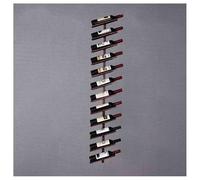 Wall-Mounted Hanging Wine Rack Iron Bottle Holder & Metal Shelf for Home Bar Kitchen or Cellar - Slish Black Wine Sto Holder (Set of 2)