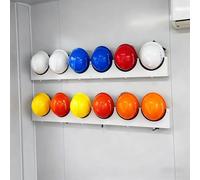 Wall Mounted Hard Hat Holder for Construction Workers, Large Capacity Safety Helmet Display Stand, 4 Grids/ 5 Grids/ 6 Grids(6 Grids (2pcs))