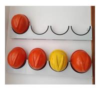 Wall Mounted Hard Hat Holder for Construction Workers, Large Capacity Safety Helmet Display Stand, 4 Grids/ 5 Grids/ 6 Grids(4 Grids (2pcs))