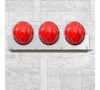 Wall Mounted Hard Hat Rack, Hanger Hook Safety Helmet Holder Organizer with Hollow bottom design, Heavy Galvanized Steel Safety Helmet Display Rack for Corporations(3 Grids)