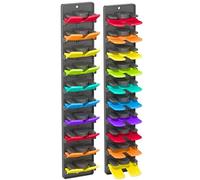 Wall Mounted Hat Organizer Rack, with Built-in Spring Clips Space Saving, Baseball Cap Storage Rack Closet Hanger