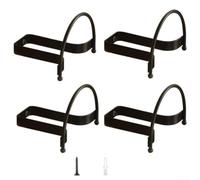 Wall-Mounted Hat Storage Bracket, Space-Saving Metal Hat Display Stand for Cowboy Hats & Cap, 4-Piece Black Rack (127 x 100 x 100 mm)