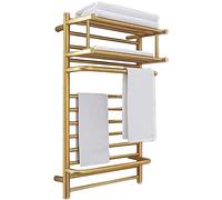Wall-Mounted Heated Towel Rack - 304 inless Steel Electric Towel Warmer with Top Shelf Efficient Bathroom Drying Radiator Hardwired Design for Ultimate Convenience