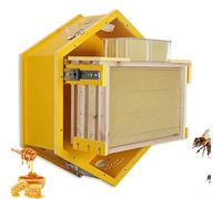 Wall-Mounted Hexagon Bee Hive, Observation Beekeeping Starter Kit with Acrylic Viewing Window and Honeycomb Trays for Indoor, Garden, Educational Use