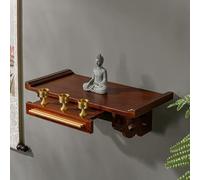 Wall-mounted Home Altar Shelf,Small Shrine with Drawers,Buddhist Prayer Altars,Personal Worship for Prayers,Divination,Worship,Bamboo Pedestal for Homes,Living Room,Temples