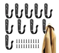 Wall Mounted Hooks, Compact Rack Set, 1.77x1.18 Inch Frame Hooks with Industrial Iron Build, Rust-Proof Mounting Kit, Weight-Bearing Performance with Reinforced Build, Home Accessory for Hats