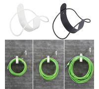 Wall-Mounted Hose Holder for Garden Hoses up to 30m, Heavy-Duty Carbon Steel Wall Hanger with 5 kg Load Capacity, Space-Saving Compact Design (215 x(White)