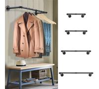 Wall-mounted Industrial Pipe Clothes Rack, 51cm W
