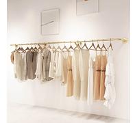 Wall Mounted Industrial Pipe Clothes Rack - Heavy Duty Iron Coat Rack for Laundry, Retail Display, Commercial Use
