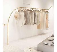 Wall Mounted Industrial Pipe Clothing Rack, Modern Metal Display Rack for Boutique Retail Store & Mall, Heavy Duty Garment Organizer Hanger - Stylish Pipe Hanger for Shop Display