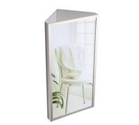 Wall-Mounted inless Steel Corner Mirror Bathroom Cabinet with 3-Tier Shelves Space-Saving Sto for Shower Room (600 x 300 x 180mm) - Right Side