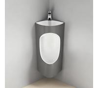 Wall Mounted Intelligent Sensor Urinal for Men with Wash Basin and Sensor Faucet - Anti-Odor Splash Design, Space-Saving Bathroom Solution