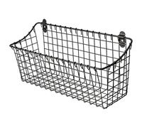 Wall Mounted Iron Spice Rack - Large Grey Painted Kitchen Wall Shelf & Seasoning Organizer for Jars, Condiments & Spices - 40cm W × 14cm D × 18.5cm H Floating Pantry Storage Rack with Screw Mount