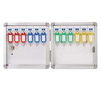 Wall Mounted Key Cabinet - Aluminum Alloy KeyBox with Lock & Key Tags Ideal for Schools Offices Factories and Property Management