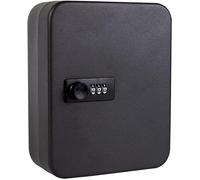 Wall-Mounted Key Cabinet - Secure Steel Key Holder with Rtable Combinat Lock Digital Safe Box Black with Hoo & Labels for Identificat Tags