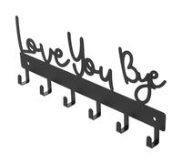 Wall-mounted Key Holder Hook Rack Organizer with Love You Bye Lettering | Stylish Decorative Modern Design, Includes Mounting Hardware and Instructions, for Apartment Entry or Office Hallway