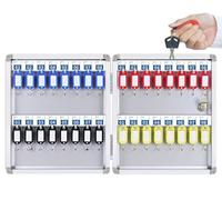 Wall Mounted Key Lock Box - Secure Outdoor Key Storage Cabinet for Up to 32 Keys - Ideal for Homes, Offices, Hotels & Cars with Key Tags for Easy nization