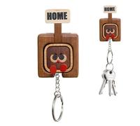 Wall Mounted Key Rack - Charming Wooden Holder, Reliable Playful Face Hook Set,Fun Facial Designs | Stylish Storage Accessory Supporting Neat Home Arrangement Co?ridor Room Functional Display