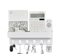 Wall Mounted Key Rack, Key Holder with Tray, Heavy Duty Coat Rack Wall Mounted with 6 Hooks, Rear Rack Hooks for Key, Kitchen, Living Room, Bathroom