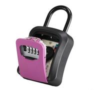 Wall-Mounted Key Safe Box with 4-Digit Resettable Combination Lock, Weatherproof Aluminum Alloy Security Storage for House Car Office Spare Keys, 176x95x45mm(Purple)