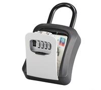 Wall-Mounted Key Safe Box with 4-Digit Resettable Combination Lock, Weatherproof Aluminum Alloy Security Storage for House Car Office Spare Keys, 176x95x45mm(Grey)