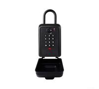 Wall Mounted Key Safe Outdoor Waterproof - Heavy Duty Combination Lock Box for Home & Garage - Zinc Alloy Security Cabinet 150x95mm(black hooks)
