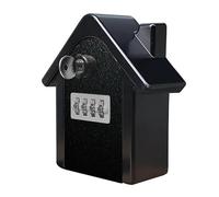 Wall-Mounted Key Safe Secure Key Storage Box with Resettable Code Waterproof Outdoor Key Lockbox Ideal for Home and Business Use (Black)