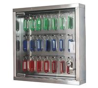 Wall-Mounted Key Storage Box - Secure Stainless Steel Cabinet with Clear Glass Door for nized Key Management - Perfect for Home and Office Use