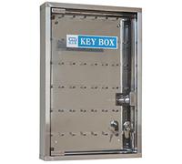 Wall-Mounted Key Storage Box - Secure Stainless Steel Cabinet with Clear Glass Door for nized Key Management - & Stylish Home Accessory