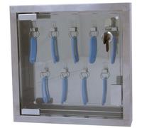 Wall-Mounted Key Storage Box - Stainless Steel Secure Cabinet with Transparent Glass Door for nized Key Management & Home/Office Security Solutions