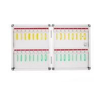 Wall-Mounted Key Storage Cabinet for Home, Hotel, Car, Real Estate - Key Box nizer, Space-Saving Design (32 Hooks)