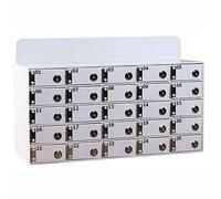 Wall-Mounted Keyed Cell Phone Storage Cabinet - Acrylic with 50 Compartments for Schools Offices Events & Public Spaces - Secure Device Storage Solution.