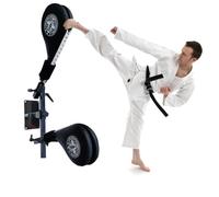 Wall Mounted Kicking Pads, Taekwondo Kick Pads Targets, 3 Target Holder Martial Arts Training Boxing, Elastic Spring Taekwondo Training, Pu Material, for Kickboxing Training (Color : Double target)