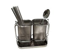Wall Mounted Kitchen Cutlery Organizer Light Luxury Chopstick Spoon Holder Stainless Steel Utensil Drying Rack