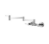 Wall-Mounted Kitchen Faucet 360° Swivel Foldable Mixer Tap for Hot & Cold Water Brushed Silver (Chrome) - Perfect Sink Upgrade