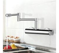 Wall-Mounted Kitchen Faucet Brass Swivel Extendable Foldable Chrome Finish Hot & Cold Water Mixer & Stylish Design for Modern Kitchens.