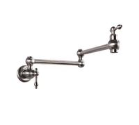 Wall-Mounted Kitchen Faucet, Cold Water Only, Foldable 2-Handle Design, Space-Saving Solution for Modern Kitchens, Black Brass Finish, Perfect for Limited Spaces