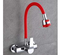 Wall-Mounted Kitchen Faucet Hot & Cold Brass Mixer Tap Universal Swivel Spring Sink Basin Faucet for Pool Durable & Stylish Design for Modern Kitchens
