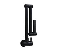 Wall-Mounted Kitchen Faucet, Single Lever Mixer, Cold Water Pot Filler, Swivel, Foldable, Brushed Black Finish, Ideal for Sinks and Modern Kitchens
