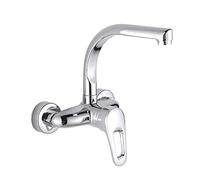 Wall Mounted Kitchen Faucet,Swivel Spout Wall-Mounted Sink, Hot and Cold Water,Brass Faucets,Single Lever Mixer Tap,A (A)