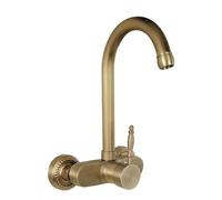 Wall Mounted Kitchen Mixer Tap Antique Brass-Antique