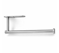 Wall Mounted Kitchen Roll Holder under Cabinet Cupboard - Premium Strong Stable 1-Hand Tear, Rust-Resistant, Mirror Finish Stainless Steel SUS 304 Space Saver Stick on Self Adhesive Paper Towel Holder