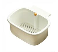 Wall Mounted Kitchen Sink Drainer With Hanging Basket And Fine Mesh Filter, For Food Scrap Filtration And Space Optimization In Cooking Areas(White)
