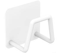Wall Mounted Kitchen Sponge Holder with Strong No Drilling Required Waterproof Rustproof Storage Rack for Sponges Brushes and Utensils Space Saving White Black(White)