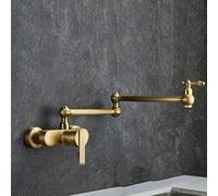 Wall Mounted Kitchen Taps Brass Antique Folded Kitchen Taps Mixer Wall Mounted-Antique