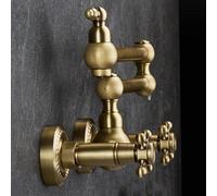 Wall Mounted Kitchen Taps Swivel Spout Folding Hot and Cold Water Kitchen Tap Brass-Antique
